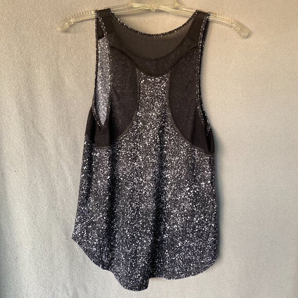 Lululemon No Limits Tank | Black & White Speckle Print Flowy Racerback Yoga Top - Picture 3 of 4